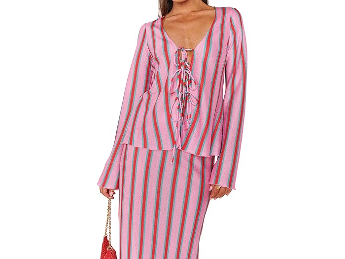 (取寄) ショウ ミー ユア ムームー レディース スリル タイ トップ Show Me Your Mumu women Thrill Tie Top Porto Stripe