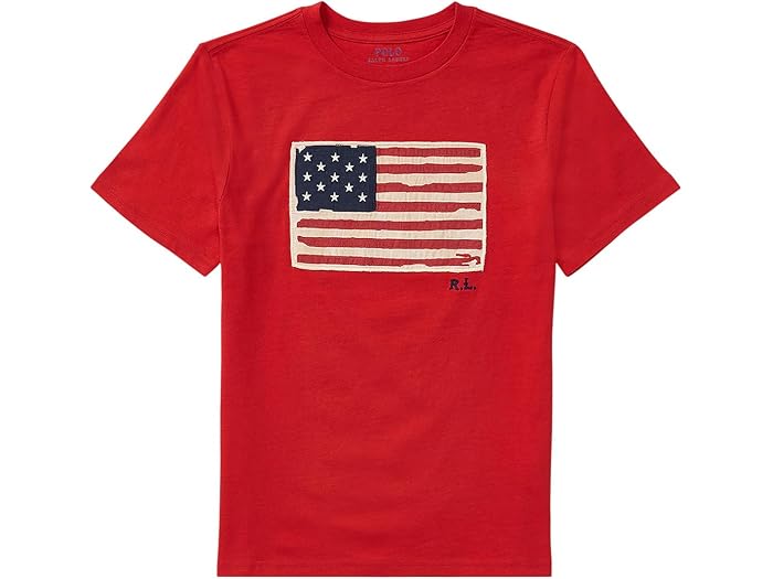 (取寄) ラルフローレン キッズ ボーイズ フロッグ コットン ジャージ ティー (ビッグ キッド) Polo Ralph Lauren Kids boys Flag Cotton Jersey Tee (Big Kid) RL 2000 Red