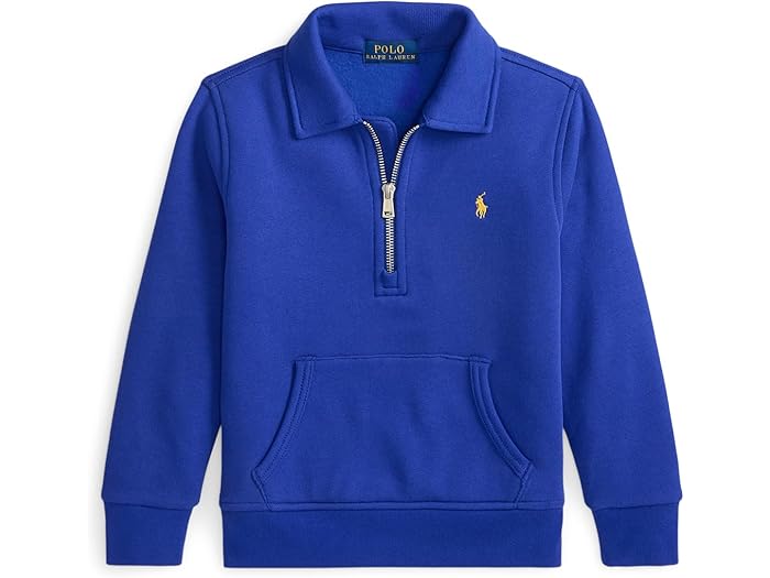 (取寄) ラルフローレン キッズ ボーイズ フリース クォーター-ジップ プルオーバー (トドラー/リトル キッド) Polo Ralph Lauren Kids boys Fleece Quarter-Zip Pullover (Toddler/Little Kid) Classic Azure