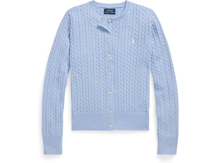 (取寄) ラルフローレン キッズ ガールズ ミニ-ケーブル コットン カーディガン (ビッグ キッド) Polo Ralph Lauren Kids girls Mini-Cable Cotton Cardigan (Big Kid) Office Blue W Nevis