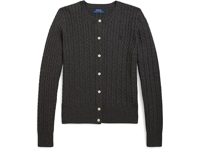 (取寄) ラルフローレン キッズ ガールズ ミニ-ケーブル コットン カーディガン (ビッグ キッド) Polo Ralph Lauren Kids girls Mini-Cable Cotton Cardigan (Big Kid) Windsor Heather