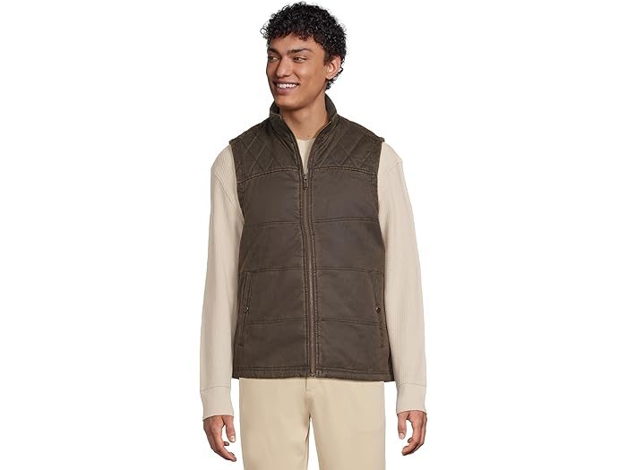 (取寄) ジョンストン&マーフィー メンズ アンティーク コットン チャンネル キルテッド ベスト Johnston & Murphy men Antique Cotton Channel Quilted Vest Brown