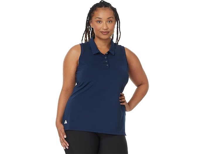 (取寄) アディダス ゴルフ レディース アルティメット365 ソリッド スリーブレス ゴルフ ポロ シャツ adidas Golf women Ultimate365 Solid Sleeveless Golf Polo Shirt Collegiate Navy 1