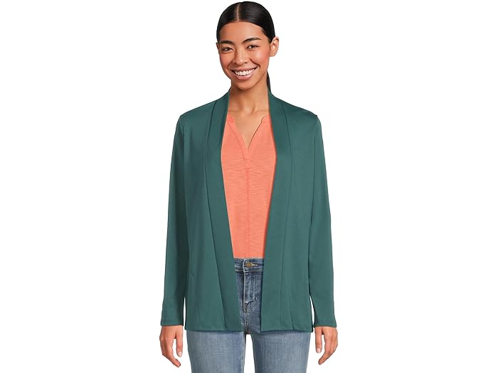 (取寄) エルエルビーン レディース ピマ コットン オープン カーディガン ウィズ ポケッツ L.L.Bean women Pima Cotton Open Cardigan With Pockets Shade Teal