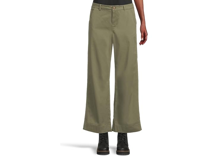 (取寄) エルエルビーン レディース コンフォート ストレッチ チノ ミッドライズ ワイド-レッグ パンツ L.L.Bean women Comfort Stretch Chino Mid-Rise Wide-Leg Pants Dusty Olive