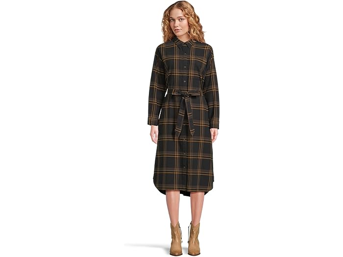 (取寄) エルエルビーン レディース シグニチャー キャンプ フランネル ミディ ドレス L.L.Bean women Signature Camp Flannel Midi Dress Black Slate Plaid