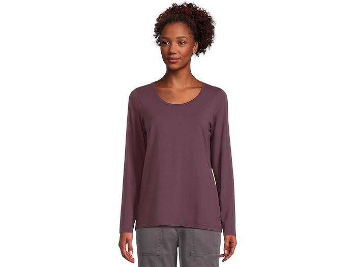 (取寄) エルエルビーン レディース ソフト ストレッチ スーピマ ティー スクープ ネック ロング スリーブ L.L.Bean women Soft Stretch Supima Tee Scoop Neck Long Sleeve Eggplant