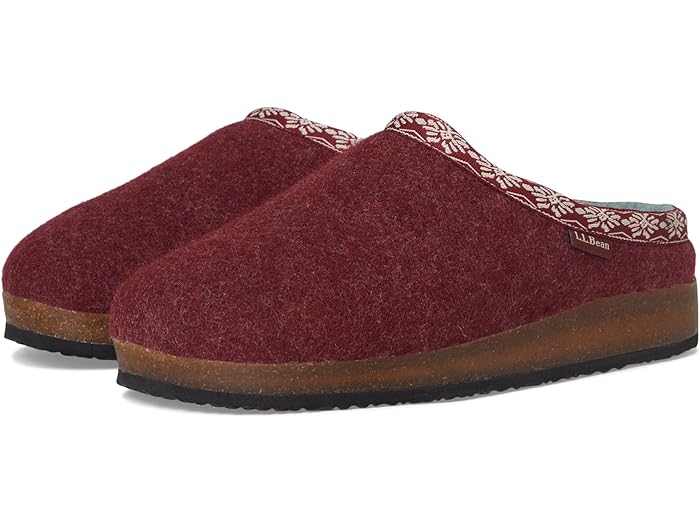 (取寄) エルエルビーン レディース ウール スリッパ クロッグ L.L.Bean women Wool Slipper Clog Deepest Red
