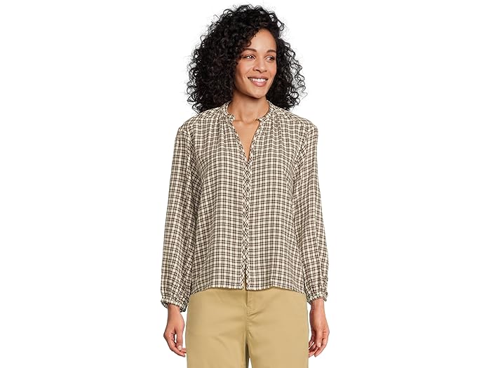 (取寄) エルエルビーン レディース シグニチャー ポートランド ポップオーバー シャツ L.L.Bean women Signature Portland Popover Shirt Deepest Brown Plaid