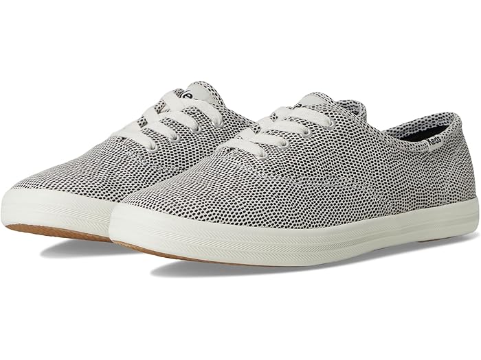 (取寄) ケッズ レディース チャンピオン レザー レース アップ Keds women Champion Leather Lace Up White/Black Dalmata Leather