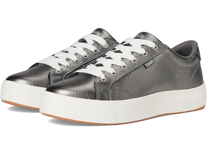 (取寄) ケッズ レディース パーク レース アップ Keds women Park Lace Up Gunmetal Metallic Leather