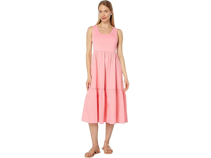 (取寄) トミーヒルフィガー レディース スリーブレス ミックス メディア ドレス Tommy Hilfiger women Sleeveless Mix Media Dress English Rose