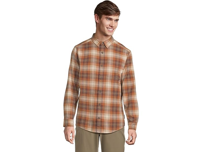 (取寄) ロイヤルロビンズ メンズ ライバック オーガニック コットン フランネル ロング スリーブ Royal Robbins men Lieback Organic Cotton Flannel Long Sleeve Rust Brown Dipsea Pld
