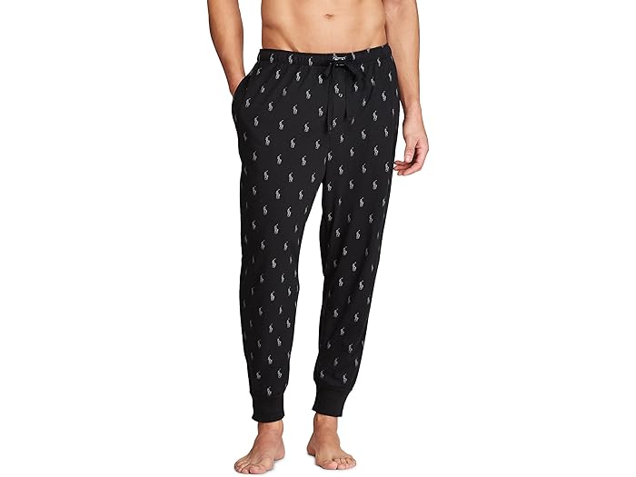(取寄) ラルフローレン メンズ ニット カバード ウエストバンド スリープウェア ジョガー パンツ Polo Ralph Lauren men Knit Covered Waistband Sleepwear Jogger Pants Polo Black/Active Grey All Over Pony Print