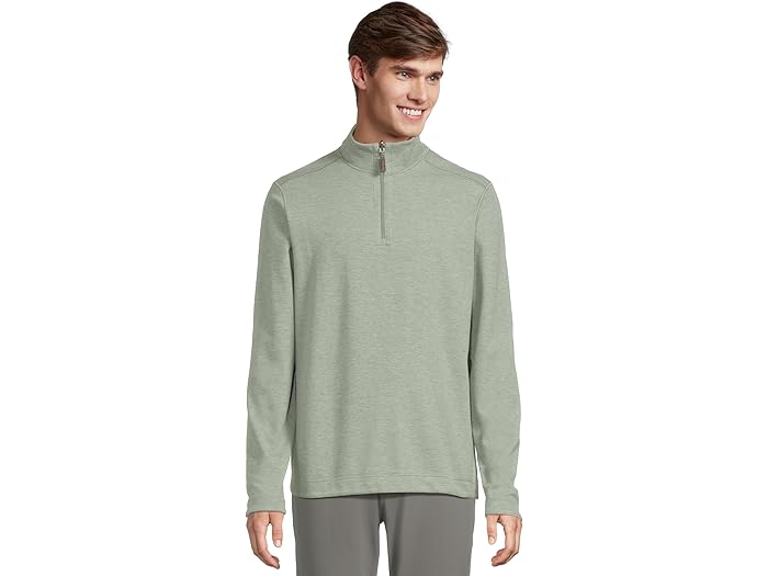 (取寄) ジョンストン&マーフィー メンズ リバーシブル ソリッド クォーター-ジップ Johnston & Murphy men Reversible Solid Quarter-zip Sage/White