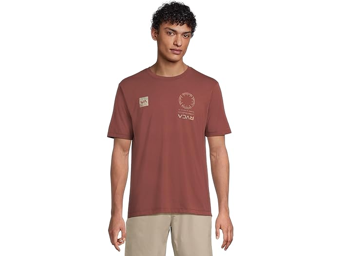 (取寄) ルーカ メンズ ヴァ マーク フィル ショート スリーブ RVCA men Va Mark Fill Short Sleeve Red Earth