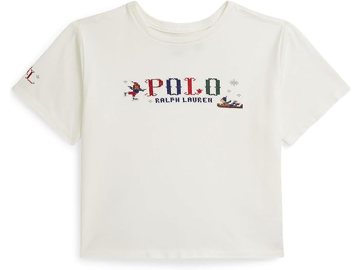 (取寄) ラルフローレン キッズ ガールズ ロゴ コットン ジャージ ボクシー ティー (ビッグ キッド) Polo Ralph Lauren Kids girls Logo Cotton Jersey Boxy Tee (Big Kid) Nevis