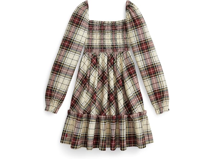 (取寄) ラルフローレン キッズ ガールズ プレイド ラッフルド コットン ジャージ ドレス (トドラー/リトル キッド) Polo Ralph Lauren Kids girls Plaid Ruffled Cotton Jersey Dress (Toddler/Little Kid) Cream Stewart Tartan