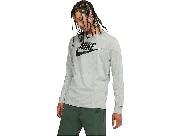 (取寄) ナイキ メンズ スポーツウェア ロング スリーブ ティー アイコン フューチュラ Nike men Sportswear Long Sleeve Tee Icon Futura Dark Grey Heather/Black