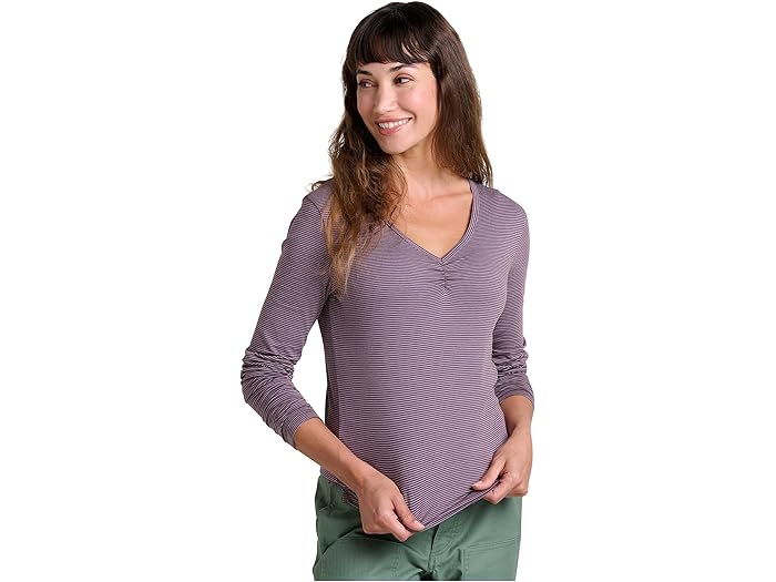 (取寄) トードアンドコー レディース ロゼ ロング スリーブ ティー Toad&Co women Rose Long Sleeve Tee Aster Micro Stripe