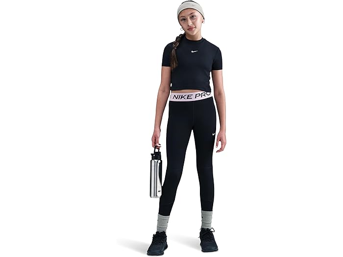 (取寄) ナイキ キッズ ガールズ プロ ドライ-フィット レギンス (リトル キッド/ビッグ キッド) Nike Kids girls Pro Dri-FIT Leggings (Little Kid/Big Kid) Black/Med Soft Pink/White
