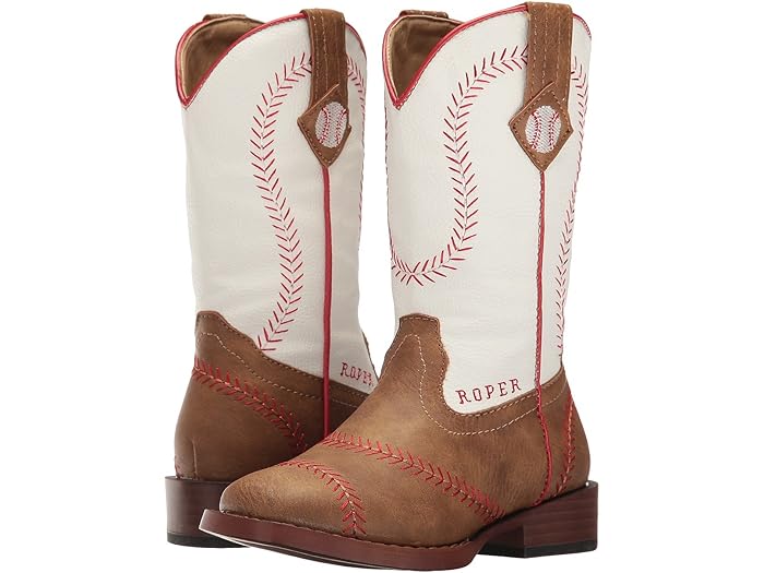 (取寄) ローパー キッズ ボーイズ ベースボール (トドラー/リトル キッド) Roper Kids boys Baseball (Toddler/Little Kid) Brown Faux Leather Vamp White Shaft