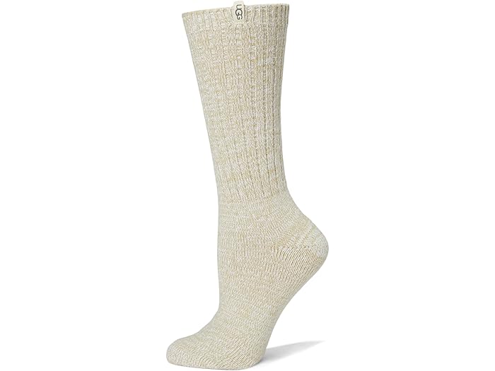 (取寄) アグ レディース リブ ニット スロウチ クルー ソックス UGG women Rib Knit Slouchy Crew Sock Muted Brass