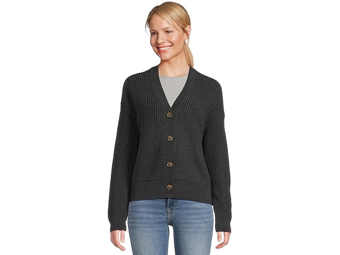 (取寄) パクト レディース ラグゼ ニット クロップド カーディガン PACT women Luxe Knit Cropped Cardigan Black Heather