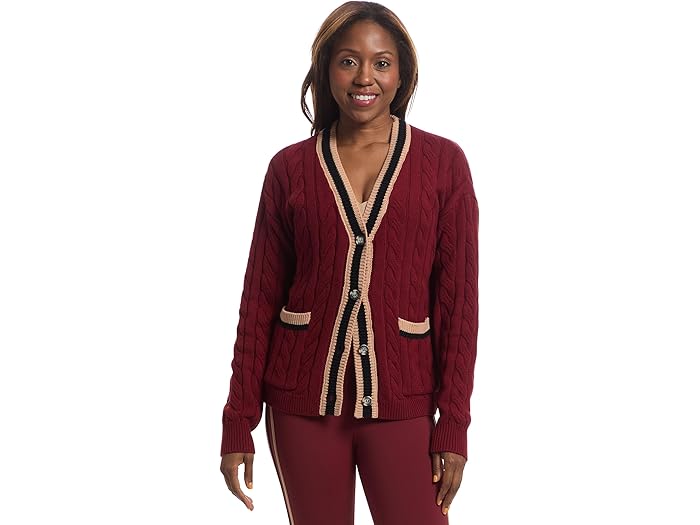 (取寄) ビーチライオット レディース ジーン カーディガン Beach Riot women Gene Cardigan Maroon Merlot Color-Block