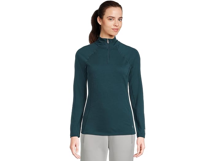 (取寄) スマートウール レディース クラシック オール-シーズン メリノ ベース レイヤー 1/4 ジップ Smartwool women Classic All-Season Merino Base Layer 1/4 Zip Twilight Blue 1