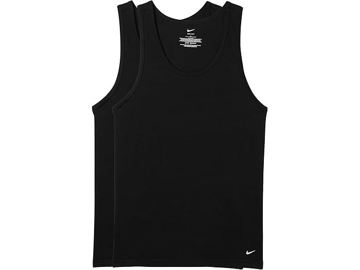 (取寄) ナイキ メンズ オール デイ コットン ストレッチ タンク 2-パック Nike men All Day Cotton Stretch Tank 2-Pack Black