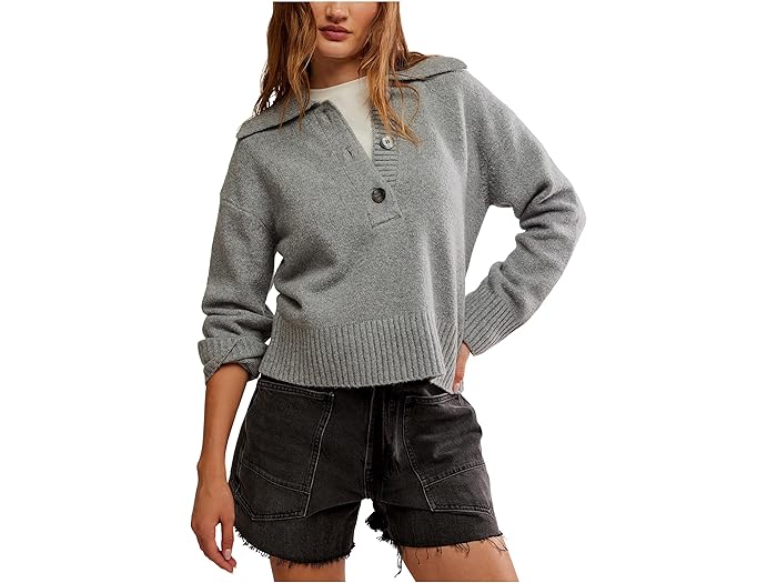 (取寄) フリーピープル レディース アップ ポロ Free People women Trading Up Polo Grey Heather 17,582円
