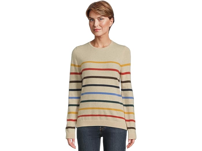 (取寄) エルエルビーン レディース クラシック カシミア セーター クルーネック ストライプ L.L.Bean women Classic Cashmere Sweater Crewneck Stripe Natural Multi Stripe 29,582円