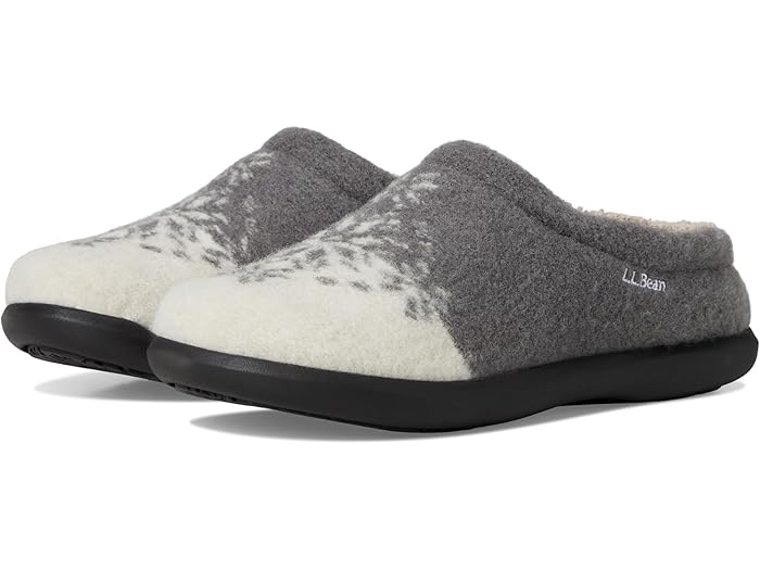 (取寄) エルエルビーン レディース デイブレイク スカフ モチーフ 2 L.L.Bean women Daybreak Scuff Motif 2 Warm Gray/Pearl Fair Isle
