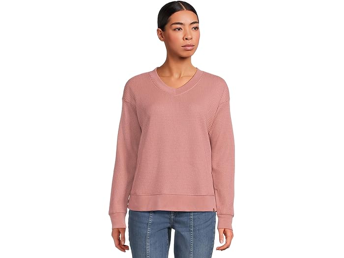 (取寄) エルエルビーン レディース バーチウッド ブラッシュ ワッフル V-ネック L.L.Bean women Birchwood Brushed Waffle V-Neck Washed Orchid