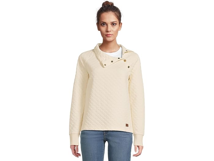 (取寄) エルエルビーン レディース キルテッド スウェットシャツ プルオーバー スナップ ネック L.L.Bean women Quilted Sweatshirt Pullover Snap Neck Cream