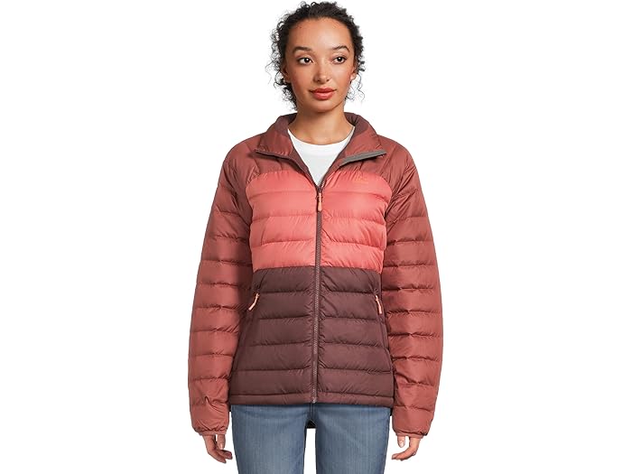 (取寄) エルエルビーン レディース ビーンズ ダウン ジャケット カラーブロック L.L.Bean women Bean's Down Jacket Color-Block Burgundy Brown/Rosewood