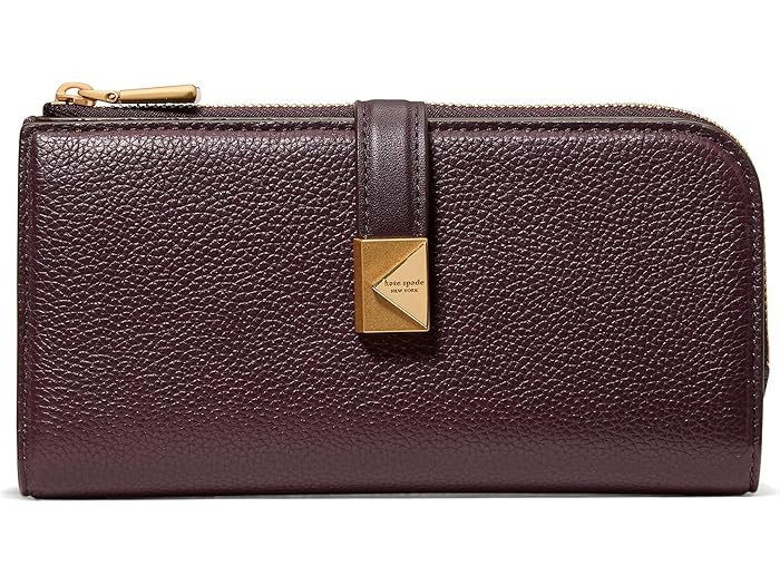 (取寄) ケイトスペード レディース トライベッカ ペブルド レザー ジップ スリム ウォレット Kate Spade New York women Tribeca Pebbled Leather Zip Slim Wallet Blackberry Jam