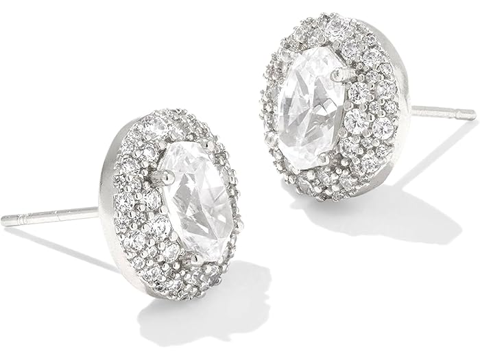 (取寄) ケンドラスコット レディース ベラ スタッズ イヤリングス Kendra Scott women Bella Stud Earrings Silver White CZ