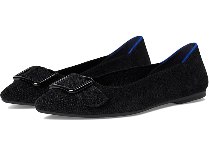 (取寄) レディース ザ エンブレム ポイント リ Rothy's women The Revelvet Emblem Point II Revelvet Black