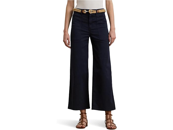 (取寄) ローレン ラルフローレン レディース ピティート ストレッチ チノ ワイド-レッグ クロップド パンツ Lauren Ralph Lauren women Petite Stretch Chino Wide-Leg Cropped Pants Lauren Navy 21,499円