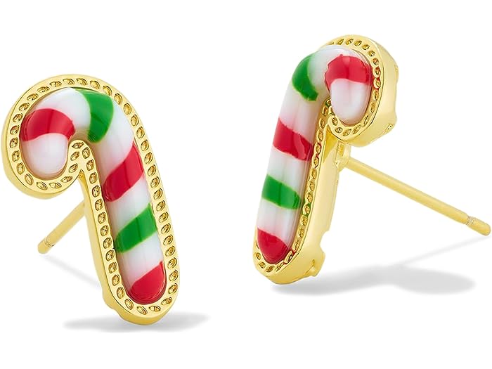 (取寄) ケンドラスコット レディース キャンディ ケイン スタッズ イヤリングス Kendra Scott women Candy Cane Stud Earrings Gold Red Green Mix