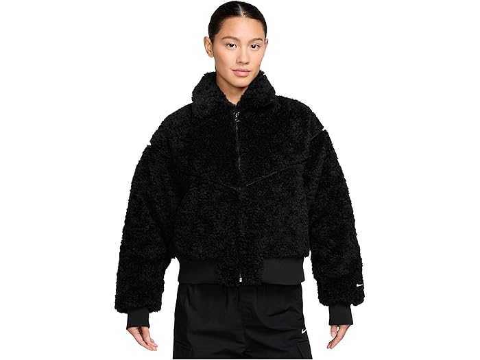 (取寄) ナイキ レディース スポーツウェア エッセンシャル ファー ボンバー ジャケット Nike women Sportswear Essential Fur Bomber Jacket Black/Sail