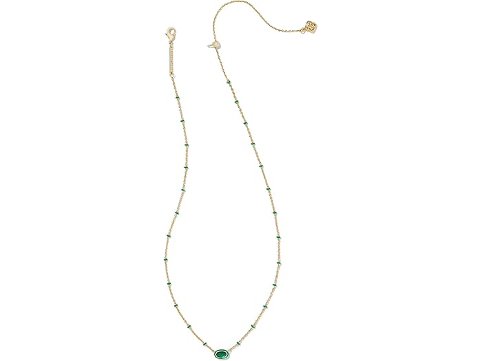 (取寄) ケンドラスコット レディース ミニ イライザ エナメル フレーム ショート ペンダント ネックレス Kendra Scott women Mini Elisa Enamel Frame Short Pendant Necklace Gold Emerald Illusion