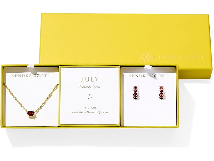 (取寄) ケンドラスコット レディース ケイリン バースストーン ギフト セット Kendra Scott women Cailin Birthstone Gift Set Gold Burgundy Crystal