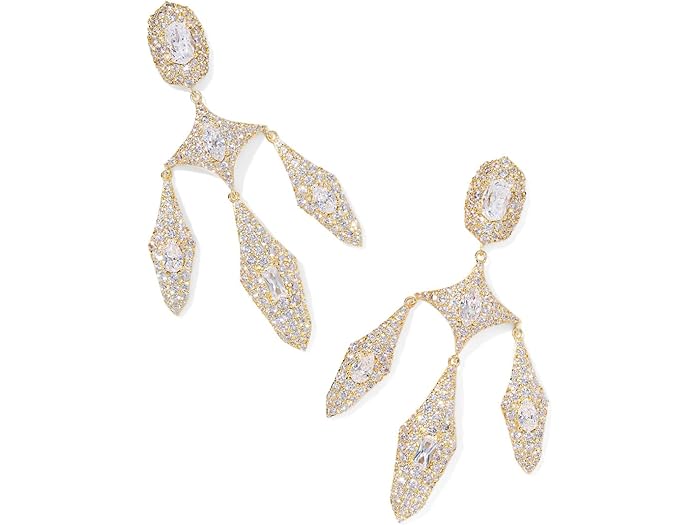 (取寄) ケンドラスコット レディース ベラ ステイトメント イヤリングス Kendra Scott women Bella Statement Earrings Gold White CZ