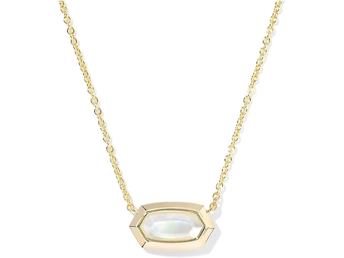 (取寄) ケンドラスコット レディース イライザ ベゼル ショート ペンダント ネックレス Kendra Scott women Elisa Bezel Short Pendant Necklace Gold Ivory Mother Of Pearl