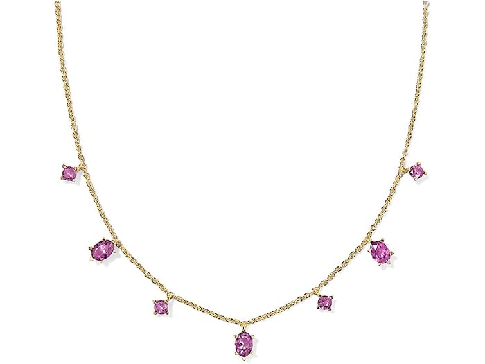 (取寄) ケンドラスコット レディース ケイリン デリケート ストランド ネックレス Kendra Scott women Cailin Delicate Strand Necklace Gold Purple Crystal