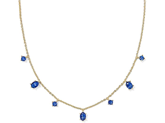 (取寄) ケンドラスコット レディース ケイリン デリケート ストランド ネックレス Kendra Scott women Cailin Delicate Strand Necklace Gold Blue Crystal