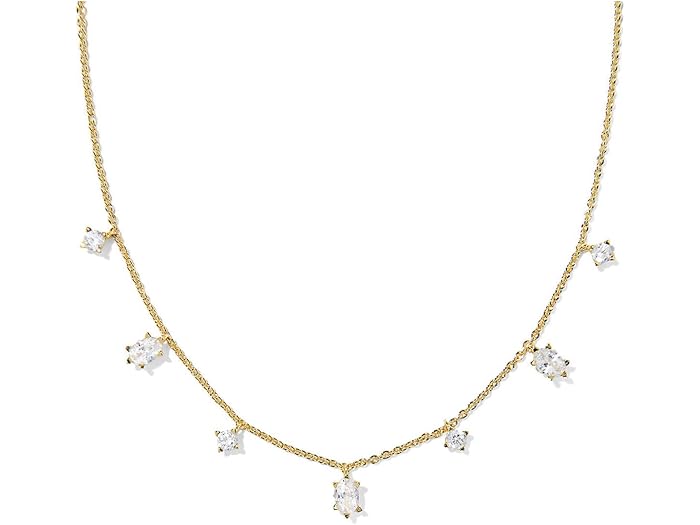 (取寄) ケンドラスコット レディース ケイリン デリケート ストランド ネックレス Kendra Scott women Cailin Delicate Strand Necklace Gold White CZ